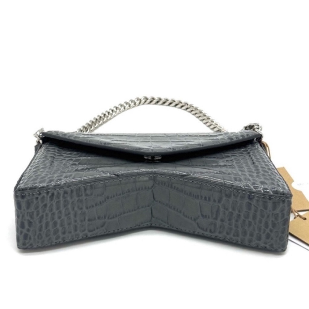 Michael Kors Collection Manhattan Medium Crocodile Embossed Patent Leather Bag - Picture 6 of 11